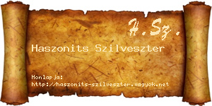 Haszonits Szilveszter névjegykártya